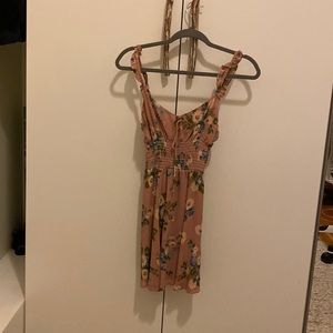 Pink floral reformation mini dress